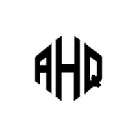 design de logotipo de carta ahq com forma de polígono. ahq polígono e design de logotipo em forma de cubo. ahq modelo de logotipo de vetor hexágono cores brancas e pretas. ahq monograma, logotipo de negócios e imóveis.