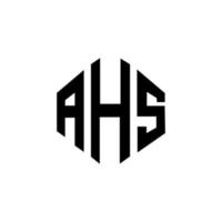 design de logotipo de carta ahs com forma de polígono. ahs polígono e design de logotipo em forma de cubo. modelo de logotipo de vetor hexágono ahs cores brancas e pretas. ahs monograma, logotipo de negócios e imóveis.