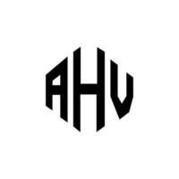 design de logotipo de carta ahv com forma de polígono. polígono ahv e design de logotipo em forma de cubo. modelo de logotipo de vetor hexágono ahv cores brancas e pretas. ahv monograma, logotipo de negócios e imóveis.