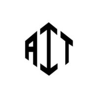 design de logotipo de carta ait com forma de polígono. ait polígono e design de logotipo em forma de cubo. modelo de logotipo de vetor hexágono ait cores brancas e pretas. monograma ait, logotipo comercial e imobiliário.