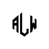 design de logotipo de letra alw com forma de polígono. alw design de logotipo em forma de polígono e cubo. alw modelo de logotipo de vetor hexágono cores brancas e pretas. alw monograma, logotipo de negócios e imóveis.