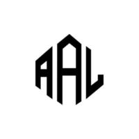design de logotipo de carta aal com forma de polígono. aal polígono e design de logotipo em forma de cubo. modelo de logotipo de vetor hexágono aal cores brancas e pretas. monograma aal, logotipo comercial e imobiliário.