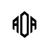 design de logotipo de carta aoa com forma de polígono. aoa polígono e design de logotipo em forma de cubo. modelo de logotipo de vetor hexágono aoa cores brancas e pretas. aoa monograma, logotipo de negócios e imóveis.