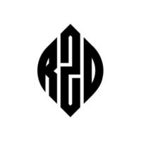 design de logotipo de letra de círculo rzd com forma de círculo e elipse. letras de elipse rzd com estilo tipográfico. as três iniciais formam um logotipo circular. rzd círculo emblema abstrato monograma carta marca vetor. vetor
