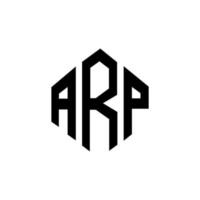 design de logotipo de carta arp com forma de polígono. arp polígono e design de logotipo em forma de cubo. arp hexágono vetor logotipo modelo cores brancas e pretas. monograma arp, logotipo de negócios e imóveis.