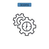 ícones de gerenciamento de tempo simbolizam elementos vetoriais para infográfico web vetor