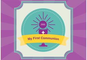 Primeiro cartão de comunhão vetor