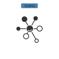 ícones de rede simbolizam elementos vetoriais para infográfico web vetor