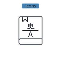 ícones do tradutor símbolo elementos vetoriais para infográfico web vetor