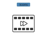 ícones do criador de vídeo símbolo elementos vetoriais para web infográfico vetor
