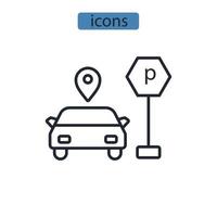 ícones de estacionamento símbolo elementos vetoriais para infográfico web vetor