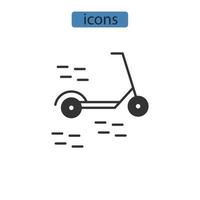 ícones de scooter simbolizam elementos vetoriais para infográfico web vetor