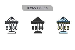 ícones de carrossel símbolo de elementos vetoriais para infográfico web vetor