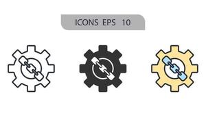 elementos de vetor de símbolo de ícones de codificação para web infográfico
