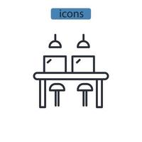 coworking ícones símbolo elementos vetoriais para infográfico web vetor