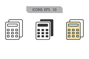 ícones de calculadora simbolizam elementos vetoriais para infográfico web vetor