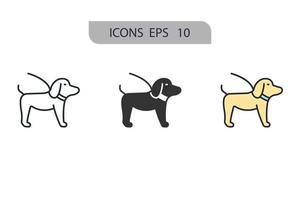 ícones de cães simbolizam elementos vetoriais para infográfico web vetor