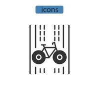 ícones de ciclovia simbolizam elementos vetoriais para infográfico web vetor