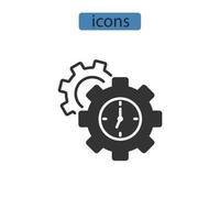 ícones de gerenciamento de tempo simbolizam elementos vetoriais para infográfico web vetor