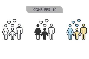 ícones familiares simbolizam elementos vetoriais para infográfico web vetor