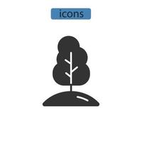 ícones de árvore símbolo elementos vetoriais para infográfico web vetor
