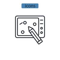 ícones do ilustrador simbolizam elementos vetoriais para infográfico web vetor