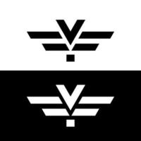 design de logotipo de monograma de asas de letra v vetor