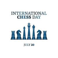 gráfico vetorial do dia internacional do xadrez bom para a celebração do dia internacional do xadrez. projeto plano. ilustração de design.flat de panfleto.