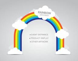arco-íris com vetor gráfico de arco de nuvem para projetar entrada de eventos, exibição de produtos ou outras obras de arte.