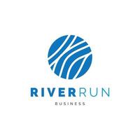 inspiração de design de logotipo de ícone de corrida de rio vetor