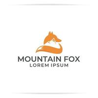 vetor de design de logotipo de montanha de raposa