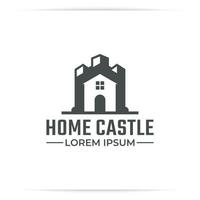vetor de design de logotipo do castelo em casa, fortaleza, palácio