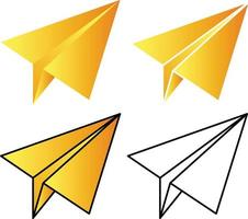 conjunto de ícones simples de avião de papel para o conceito de logotipo vetor