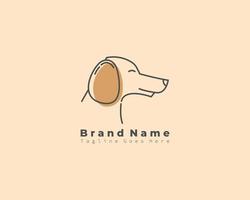 conceito de logotipo de cara de cachorro fofo para elemento de design de marca vetor