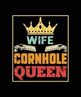 esposa rainha cornhole. design de t-shirt vintage cornhole. vetor