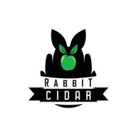 logotipo inicial de coelho e maçã vetor