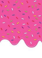 ilustração vetorial de casquinha de sorvete com esmalte rosa pingando. fundo abstrato de comida. doce padrão sem emenda. vetor