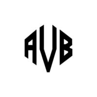 design de logotipo de carta avb com forma de polígono. polígono avb e design de logotipo em forma de cubo. modelo de logotipo de vetor hexágono avb cores brancas e pretas. monograma avb, logotipo comercial e imobiliário.