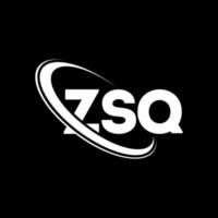 logotipo zsq. letra zq. design de logotipo de letra zsq. iniciais zsq logotipo vinculado com círculo e logotipo monograma em maiúsculas. tipografia zsq para marca de tecnologia, negócios e imóveis. vetor
