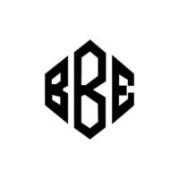 design de logotipo de carta bbe com forma de polígono. bbe polígono e design de logotipo em forma de cubo. modelo de logotipo de vetor hexágono bbe cores brancas e pretas. bbe monograma, logotipo de negócios e imóveis.