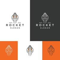 modelo de design de ícone de logotipo de foguete vetor