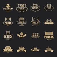 conjunto de ícones de logotipo de esgrima, estilo simples vetor