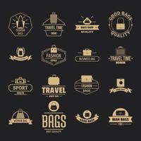 conjunto de ícones de logotipo de bagagem de viagem, estilo simples vetor