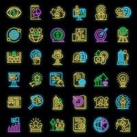 conjunto de ícones de gerente de marca vector neon