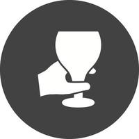 segurando o ícone de fundo do círculo de taça de vinho vetor