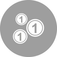 ícone de fundo do círculo de moedas de um centavo vetor
