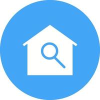 ícone de fundo do círculo de busca de casa vetor