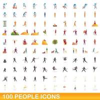 conjunto de ícones de 100 pessoas, estilo cartoon