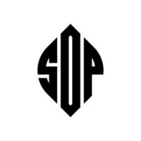 design de logotipo de carta de círculo sdp com forma de círculo e elipse. letras de elipse sdp com estilo tipográfico. as três iniciais formam um logotipo circular. sdp círculo emblema abstrato monograma letra marca vetor. vetor