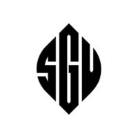 design de logotipo de carta de círculo sgv com forma de círculo e elipse. letras de elipse sgv com estilo tipográfico. as três iniciais formam um logotipo circular. sgv círculo emblema abstrato monograma carta marca vetor. vetor